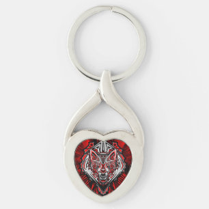 Wolf Haida Tribale Totem Ontwerp Sleutelhanger