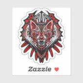 Wolf Haida Tribale Totem Ontwerp Sticker (Vel)