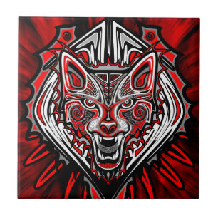 Wolf Haida Tribale Totem Ontwerp Tegeltje