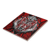 Wolf Haida Tribale Totem Ontwerp Tegeltje (Zijkant)
