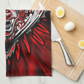 Wolf Haida Tribale Totem Ontwerp Theedoek (Quarter Fold)