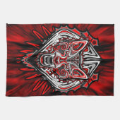 Wolf Haida Tribale Totem Ontwerp Theedoek (Horizontaal)