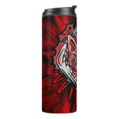 Wolf Haida Tribale Totem Ontwerp Thermosbeker (Gedraaid links)