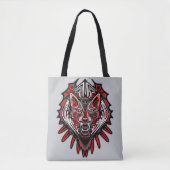 Wolf Haida Tribale Totem Ontwerp Tote Bag (Voorkant)