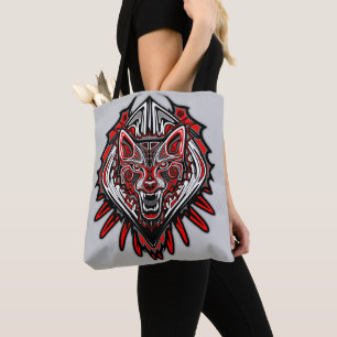 Wolf Haida Tribale Totem Ontwerp Tote Bag