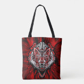 Wolf Haida Tribale Totem Ontwerp Tote Bag (Achterkant)