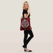 Wolf Haida Tribale Totem Ontwerp Tote Bag (Op model)