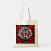 Wolf Haida Tribale Totem Ontwerp Tote Bag (Achterkant)