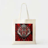 Wolf Haida Tribale Totem Ontwerp Tote Bag (Voorkant)