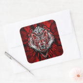 Wolf Haida Tribale Totem Ontwerp Vierkante Sticker (Envelop)
