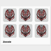 Wolf Haida Tribale Totem Ontwerp Vierkante Sticker (Vel)