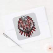 Wolf Haida Tribale Totem Ontwerp Vierkante Sticker (Envelop)