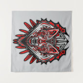 Wolf Haida Tribale Totem Ontwerp Wandkleed (Voorkant (horizontaal))