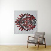Wolf Haida Tribale Totem Ontwerp Wandkleed (In Situ (horizontaal))