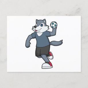 Wolf Handbal speler Handbal Briefkaart