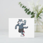 Wolf Handbal speler Handbal Briefkaart (Staand voorkant)