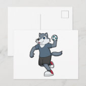 Wolf Handbal speler Handbal Briefkaart (Voorkant / Achterkant)
