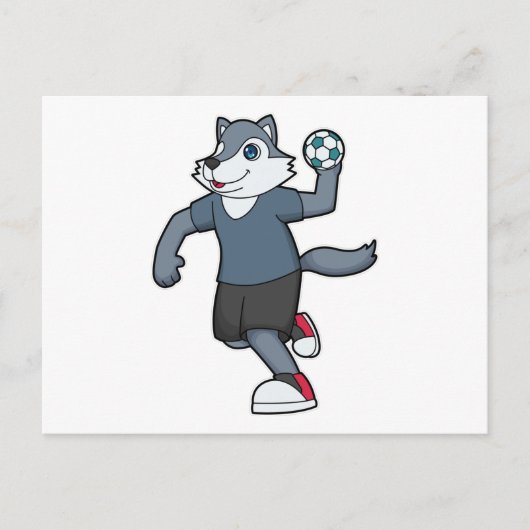 Wolf Handbal speler Handbal Briefkaart (Voorkant)
