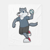 Wolf Handball speler Handball Fleece Deken (Voorkant)