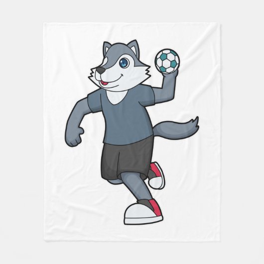 Wolf Handball speler Handball Fleece Deken (Voorkant)