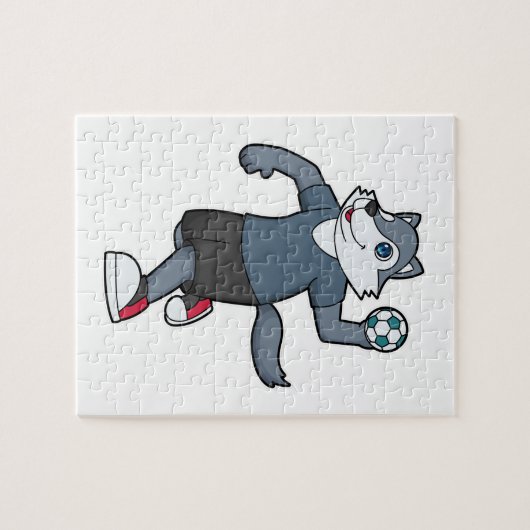 Wolf Handball speler Handball Legpuzzel (Horizontaal)