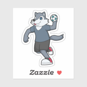 Wolf Handball speler Handball Sticker