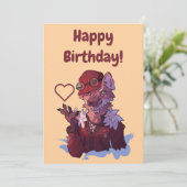 Wolf happy birthday kaart (Staand voorkant)