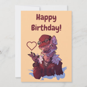 Wolf happy birthday kaart