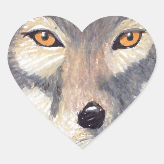 Wolf Hart Sticker (Voorkant)