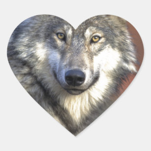 WOLF HART STICKER