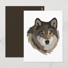 Wolf Head Animal Grey Wild Wolf Briefkaart