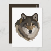 Wolf Head Animal Grey Wild Wolf Briefkaart (Voorkant / Achterkant)