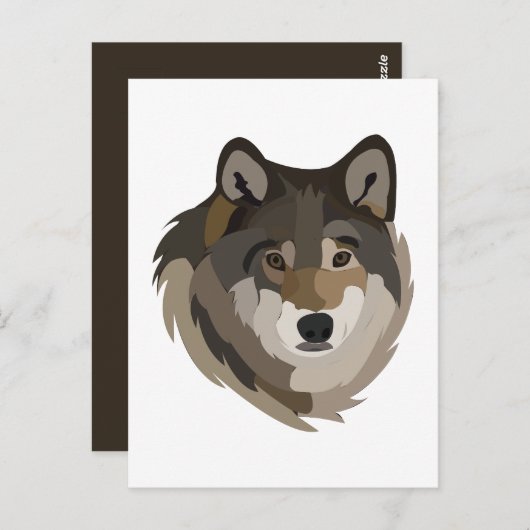 Wolf Head Animal Grey Wild Wolf Briefkaart (Voorkant / Achterkant)