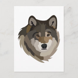 Wolf Head Animal Grey Wild Wolf Briefkaart