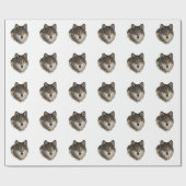 Wolf Head Animal Grey Wild Wolf Cadeaupapier (Vlak)