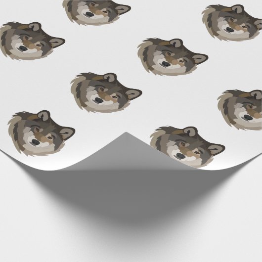 Wolf Head Animal Grey Wild Wolf Cadeaupapier (Hoek)