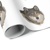 Wolf Head Animal Grey Wild Wolf Cadeaupapier (Rol Hoek)
