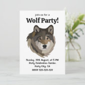 Wolf Head Animal Grey Wild Wolf Kaart (Staand voorkant)