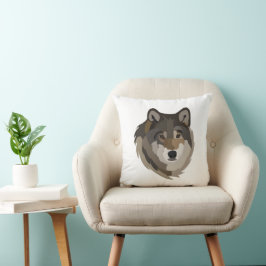 Wolf Head Animal Grey Wild Wolf Kussen