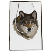 Wolf Head Animal Grey Wild Wolf Medium Cadeauzakje (Voorkant)