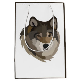 Wolf Head Animal Grey Wild Wolf Medium Cadeauzakje