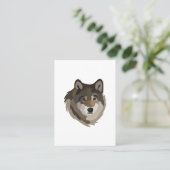 Wolf Head Animal Grey Wild Wolf Visitekaartje (Staand voorkant)