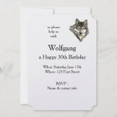 Wolf Head Animal Verjaardag Custom Invite Kaart (Achterkant)