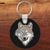 Wolf Head Art Sleutelhanger (Voorkant)