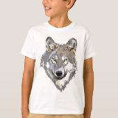Wolf Head Art Tattoo Design T-shirt (Voorkant)