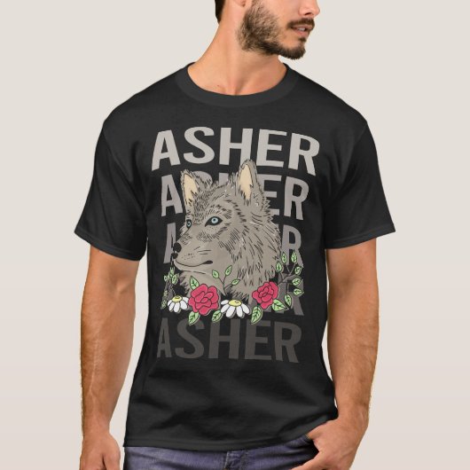 Wolf Head - Asher Naam T-shirt (Voorkant)