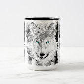 Wolf Head Coffee Cup | Mok grijze Wolf-tekening (Center)