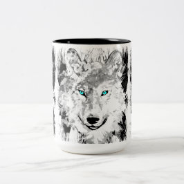 Wolf Head Coffee Cup | Mok grijze Wolf-tekening