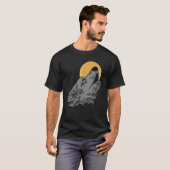 Wolf head design art predator face imprint met wi t-shirt (Voorkant volledig)