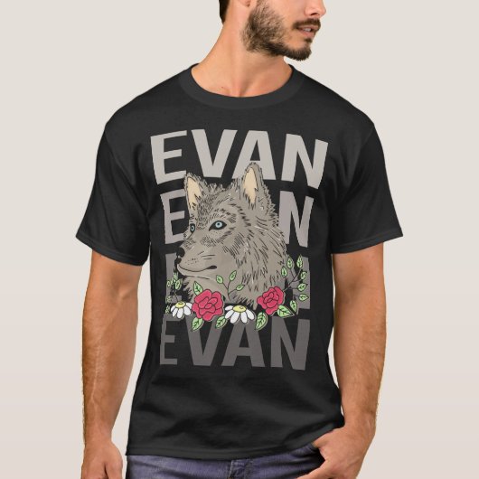 Wolf Head - Evan Name T-shirt (Voorkant)